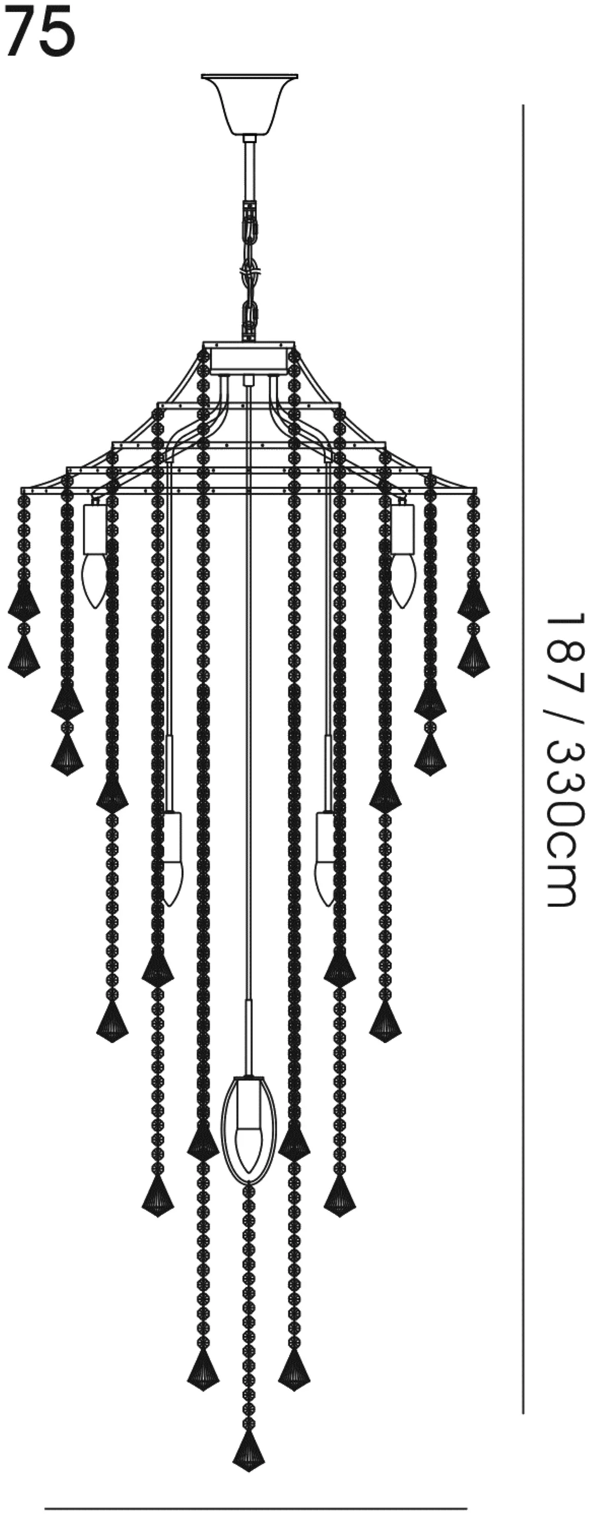 IL30775  Inina Crystal Chandelier 9 Light (17kg) Polished Chrome